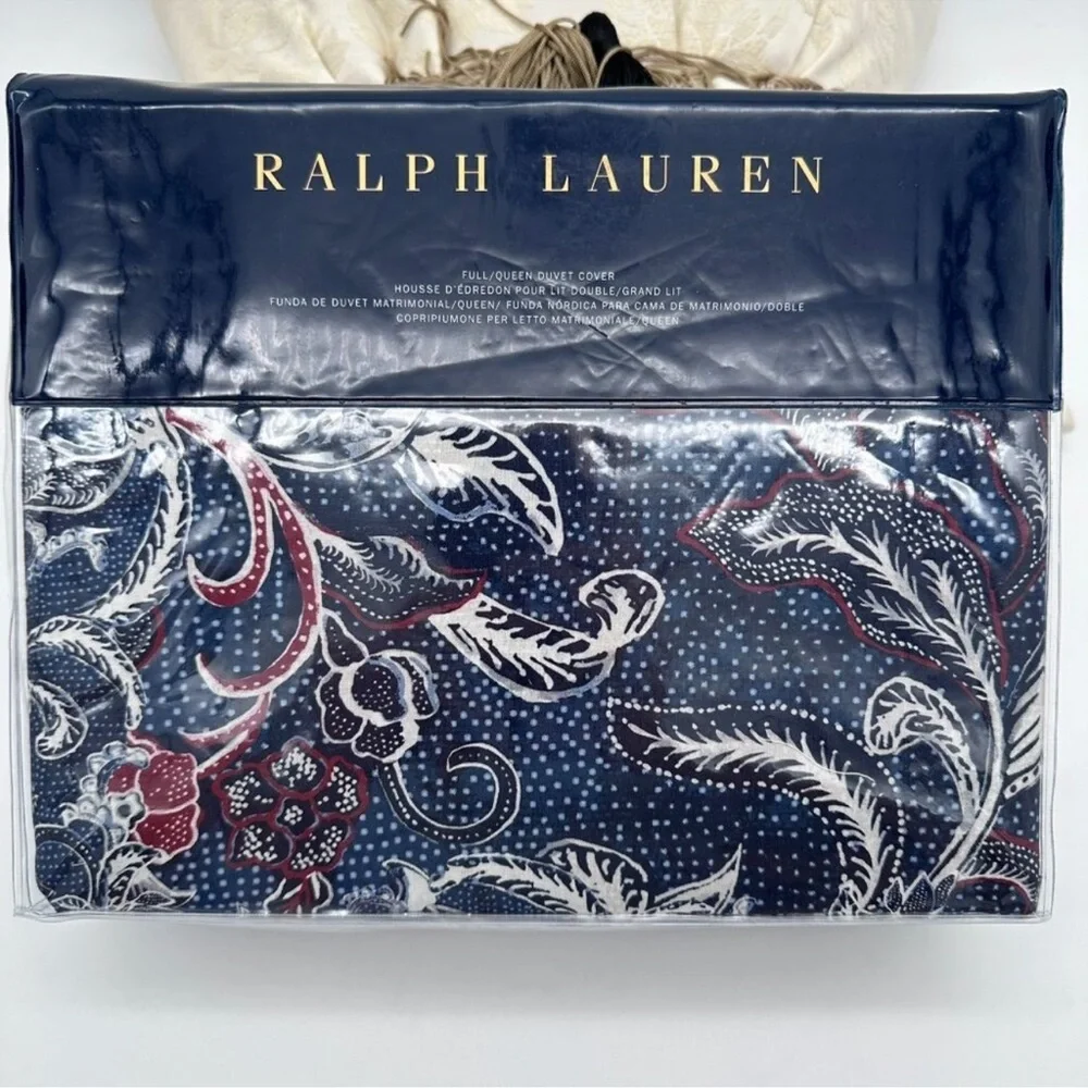 Ralph Lauren-Home-Full/Queen Mirabelle Blue Fushia Floral Duvet Cover NWT
